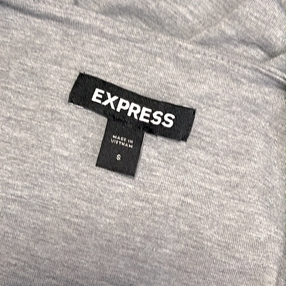 Express Heather Grey Jersey Maxi Halter Dress Wide Crisscross Straps Women Small - Picture 7 of 15